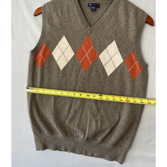 Dark Academia Argyle Sweater Vest Cotton Preppy Gap S - Picture 6 of 8